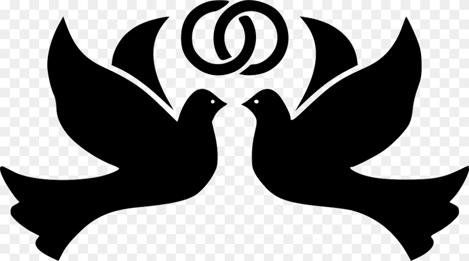 Bird Birds Dove Doves Flight Fly Flying Peace Ring Doves Icon, Stencil, Silhouette, Symbol, Animal Free Png Download