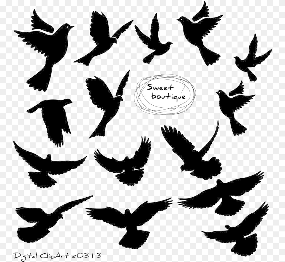 Bird Birds Silhouette Digital Clip Art Clipart Wedding Bird Clipart, Animal Free Png Download