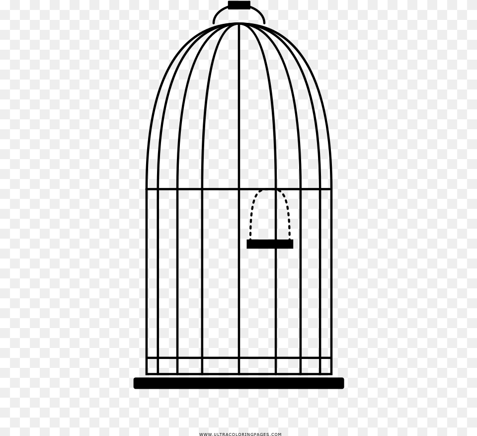Bird Cage Coloring, Gray Free Png Download