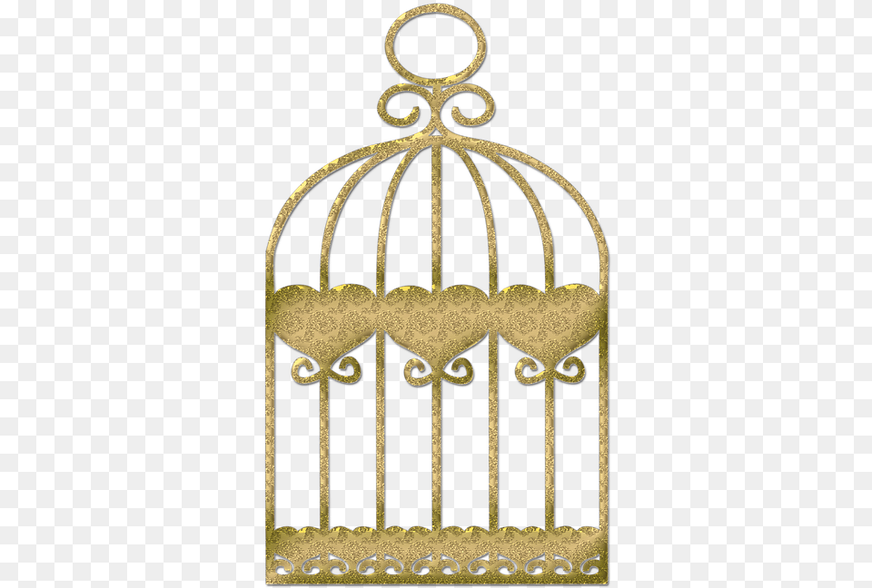 Bird Cage Outline Gold Embossed Image On Pixabay Jaula De Pajaro, Cross, Symbol, Gate Png