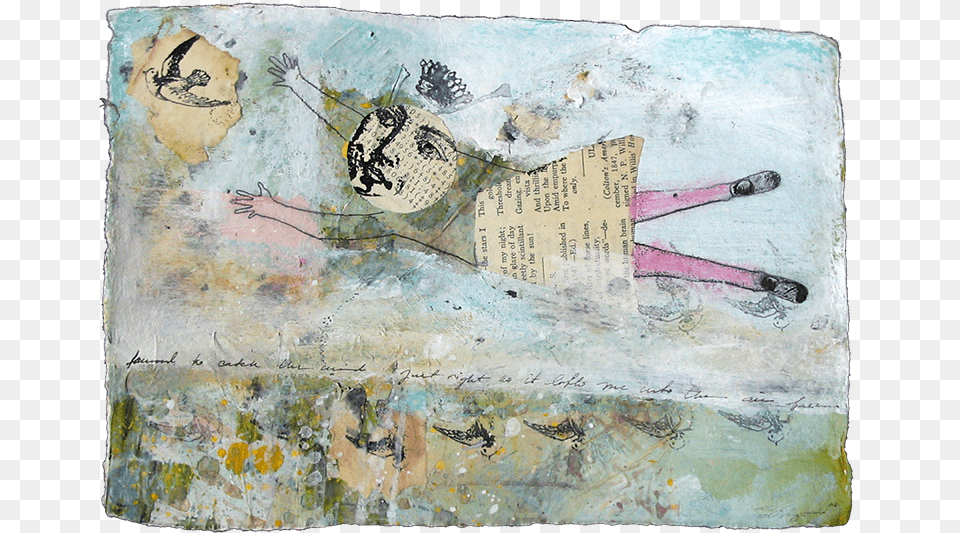Bird Catcher Paper, Art, Collage, Painting Png