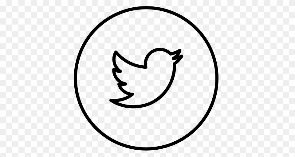 Bird Circles Line Neon Social Tweet Twitter Icon, Gray Free Png Download