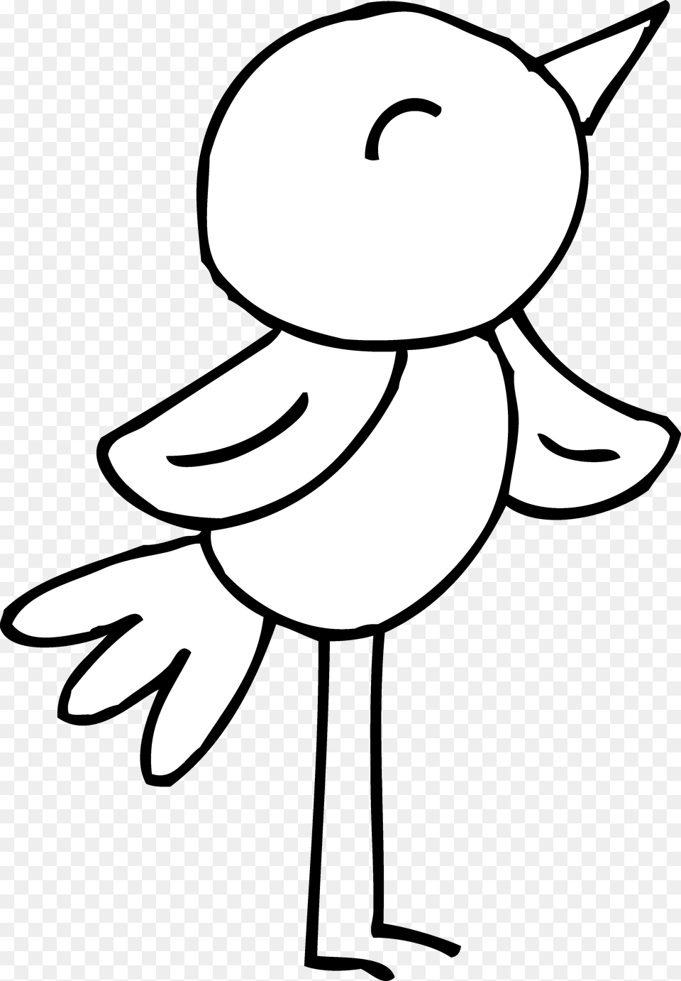 Bird Clipart Black And White Black And White, Stencil, Baby, Person, Cartoon Free Png