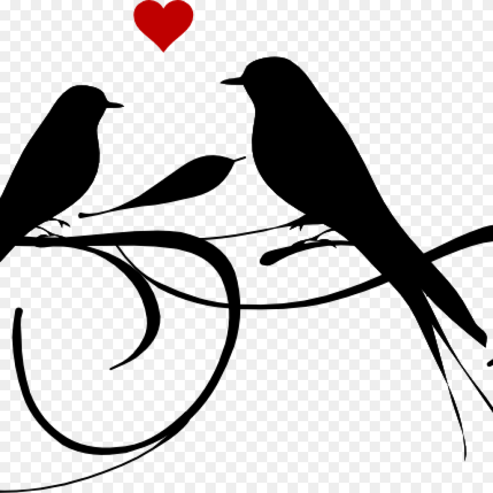 Bird Clipart Black And White Clipart Download, Heart Free Transparent Png