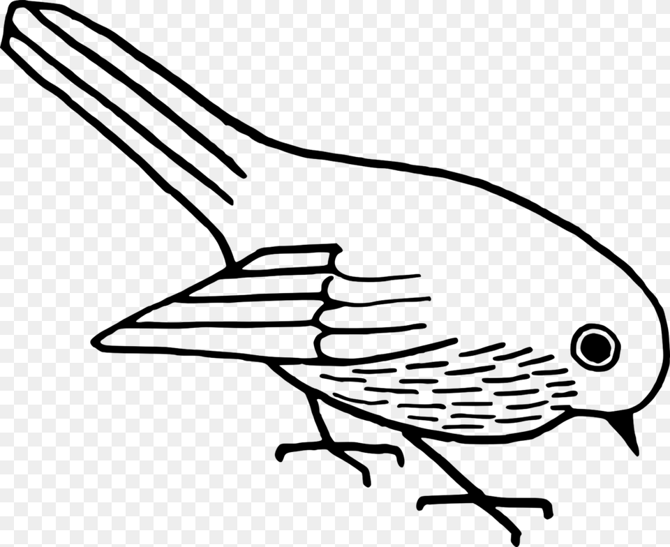 Bird Clipart Black And White Winging, Gray Png Image