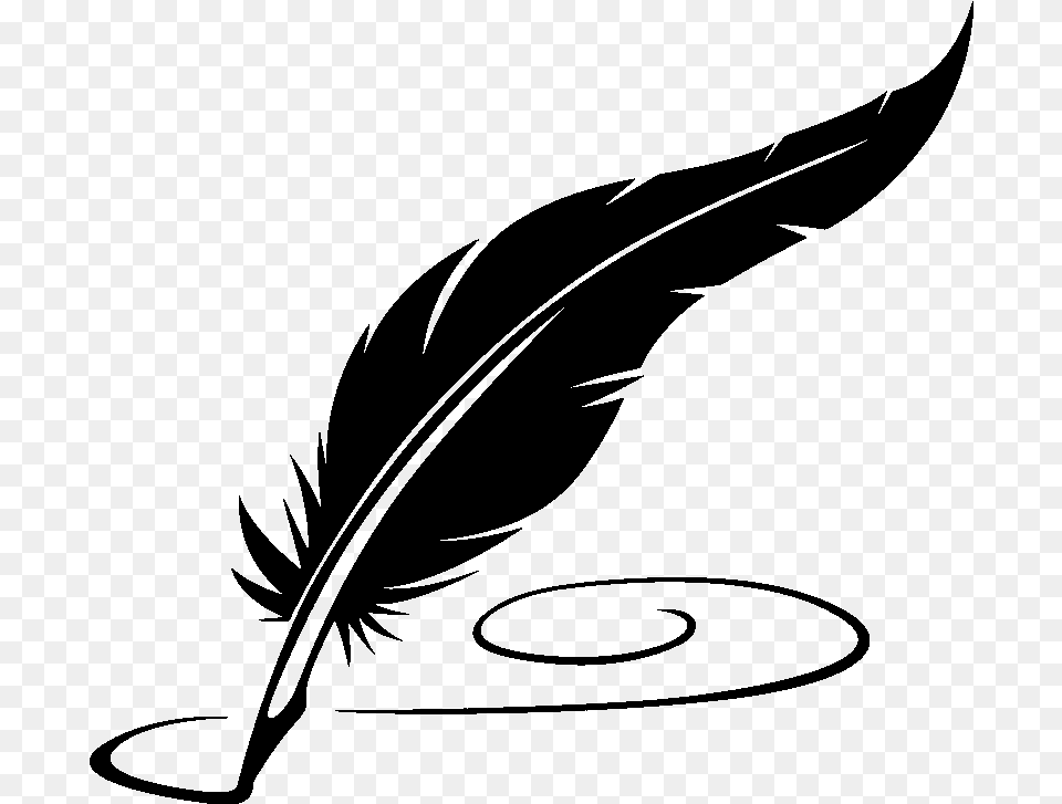 Bird Clipart Paper Quill Pen Pen 800 800 Transprent Feather Pen Clipart, Gray Png