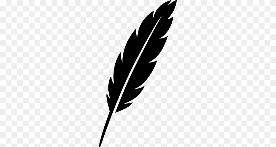 Bird Feather Ink Pen Quill Write Writing Icon, Leaf, Plant, Reed, Silhouette Free Transparent Png