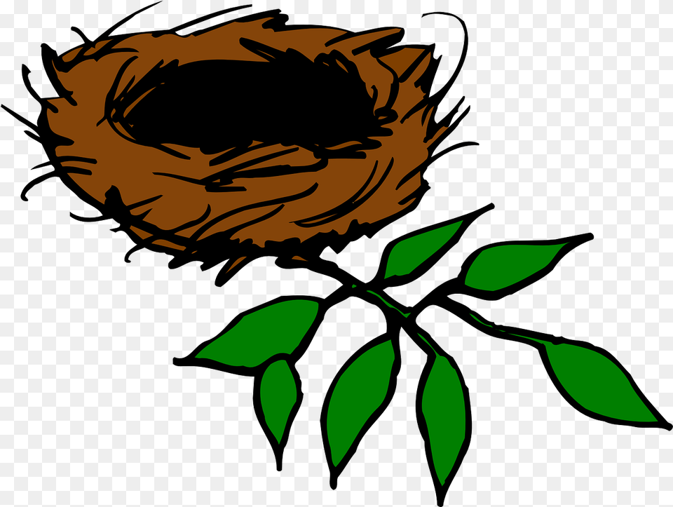 Bird Nest Aerie Bird Nest Clipart, Plant, Leaf, Herbs, Herbal Free Png Download