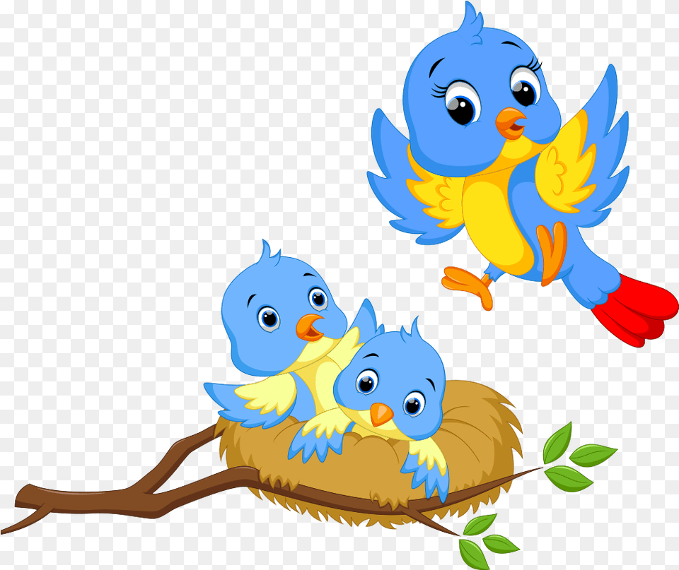 Bird Nest Bird And Nest Clipart Transparent Full Nest With Birds Clipart, Animal, Jay, Fish, Sea Life Free Png