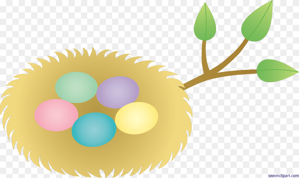 Bird Nest Easter Eggs Clip Art, Plant, Leaf, Graphics, Flower Png Image