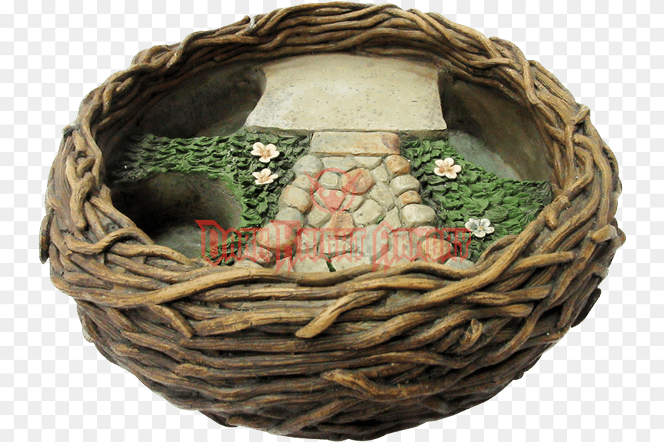 Bird Nest Fairy Garden Planter Display Bird Nest, Basket, Person Free Transparent Png