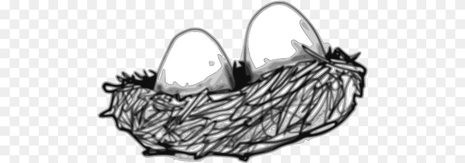 Bird Nest With Eggs Svg Clip Art Black And White Nestt Vector, Ct Scan, Clothing, Hardhat, Helmet Free Png Download