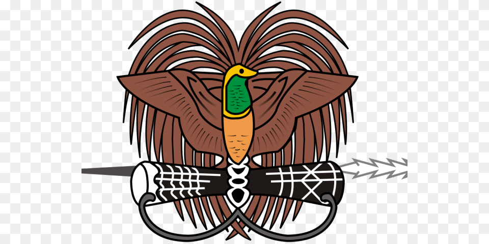 Bird Of Paradise Clipart Papua New Guinea Flag Papua New Guinea Emblem, Animal, Beak, Bee Eater, Symbol Free Transparent Png