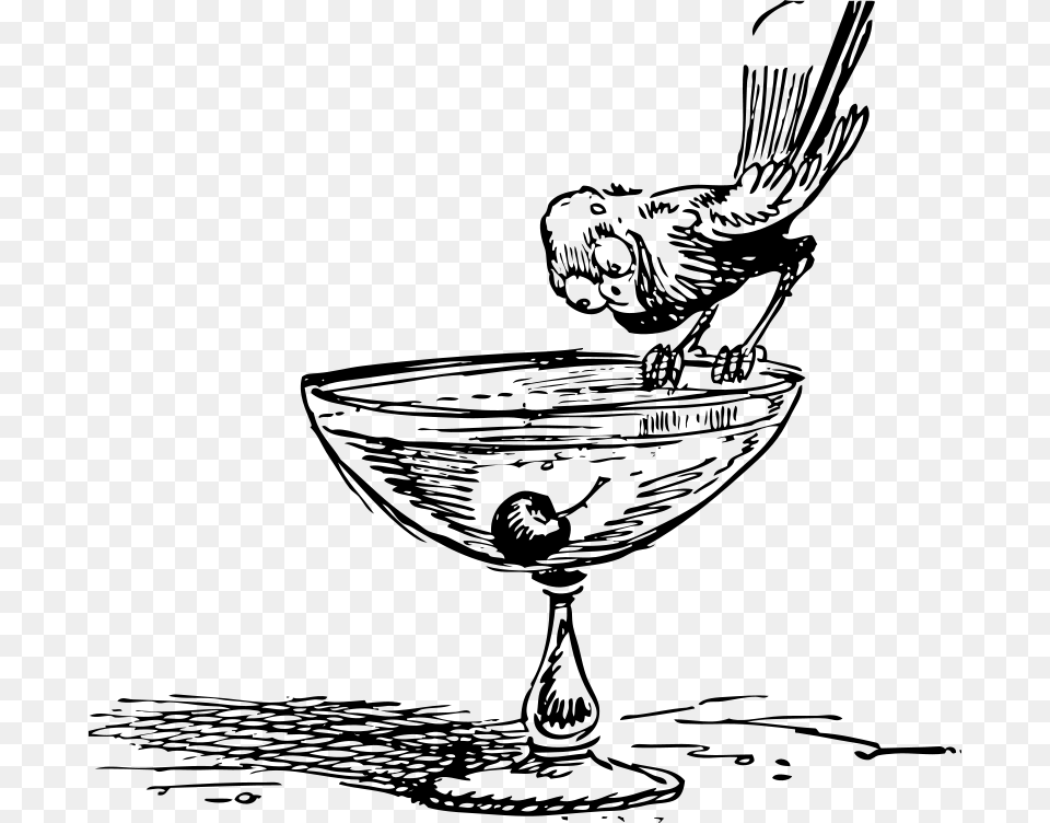 Bird On A Cocktail, Gray Png