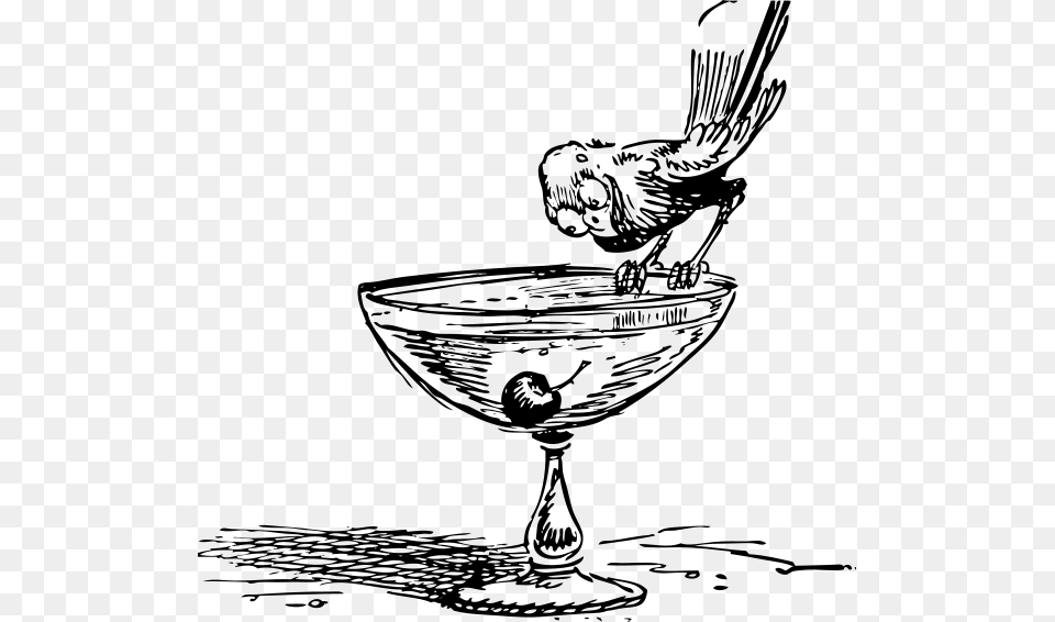 Bird On A Cocktail Images Cocktail Clip Art, Gray Png