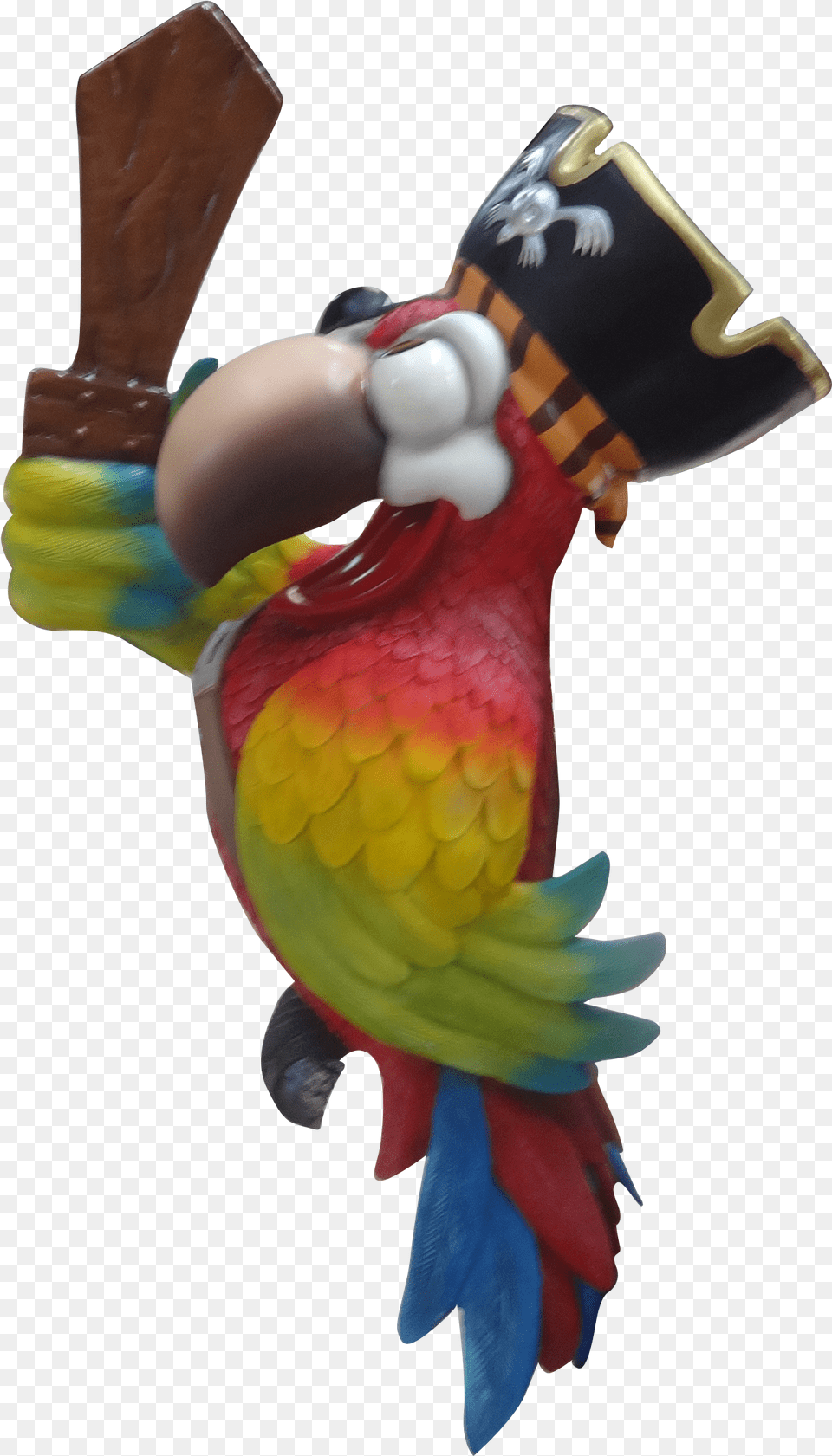 Bird Parrot Comic Pirate No Stand With Sword Animal Prop Life Size Resin Statue Statue, Beak, Baby, Person Free Png