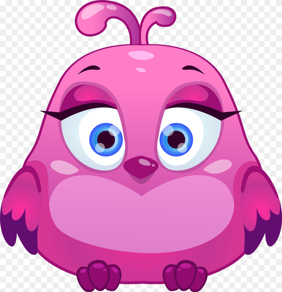 Bird Pink Cute Bird Clip Art Image Cute Birds Cute Cartoon Bird Clipart, Purple Free Png Download