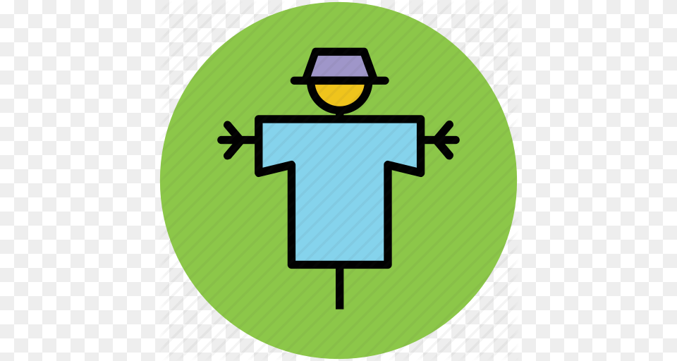 Bird Scarer Farming Field Scarecrow Scarecrow Straw Man Icon, Green, Disk Free Transparent Png