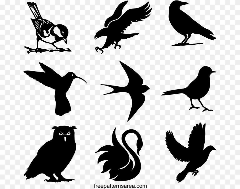Bird Silhouette, Gray Png Image