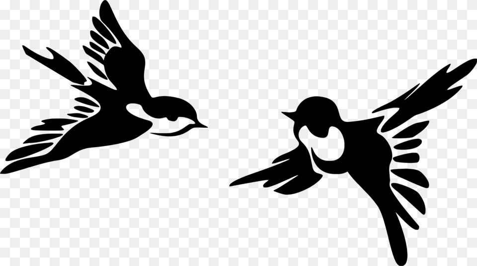 Bird Silhouette Drawing Flying And Gliding Animals, Gray Free Png Download
