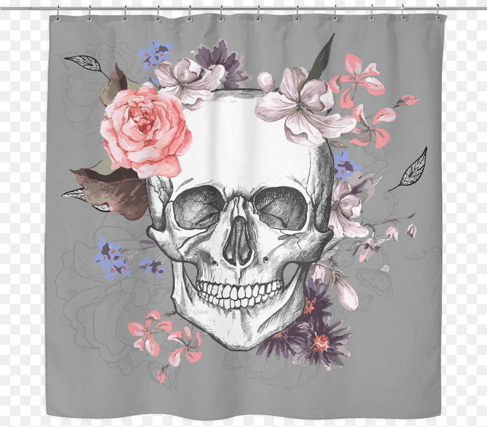 Bird Skull, Rose, Flower, Plant, Pattern Png Image