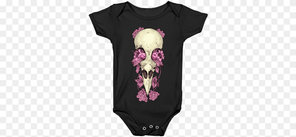 Bird Skull Baby Onesy Baby Outdoor Onesies, Clothing, T-shirt, Flower, Plant Png Image