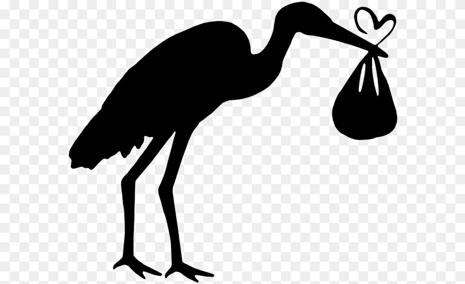 Bird Stork The Silhouette New Graphics Vector Stork Silhouette, Gray Free Transparent Png