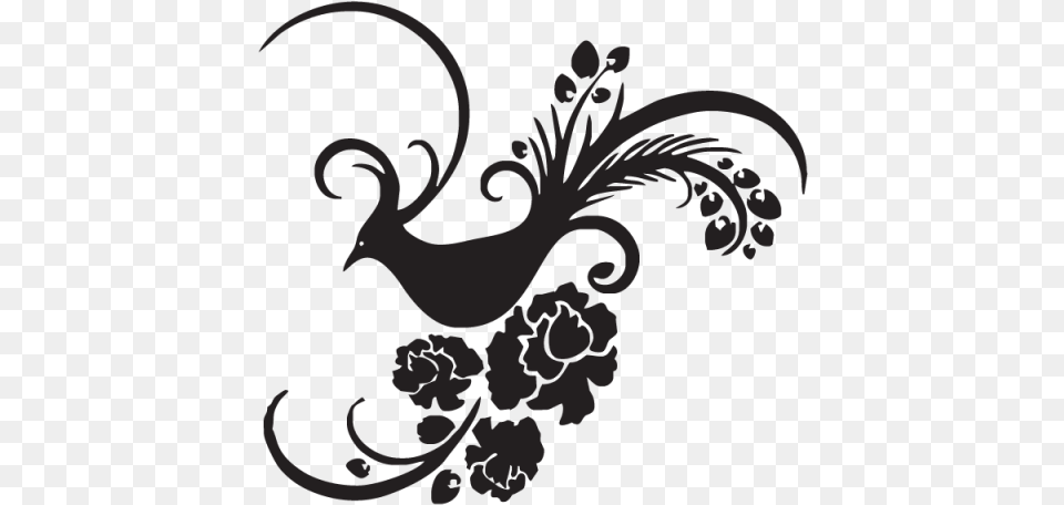 Bird Vector Bird And Flower Stencil, Art, Floral Design, Graphics, Pattern Png Image