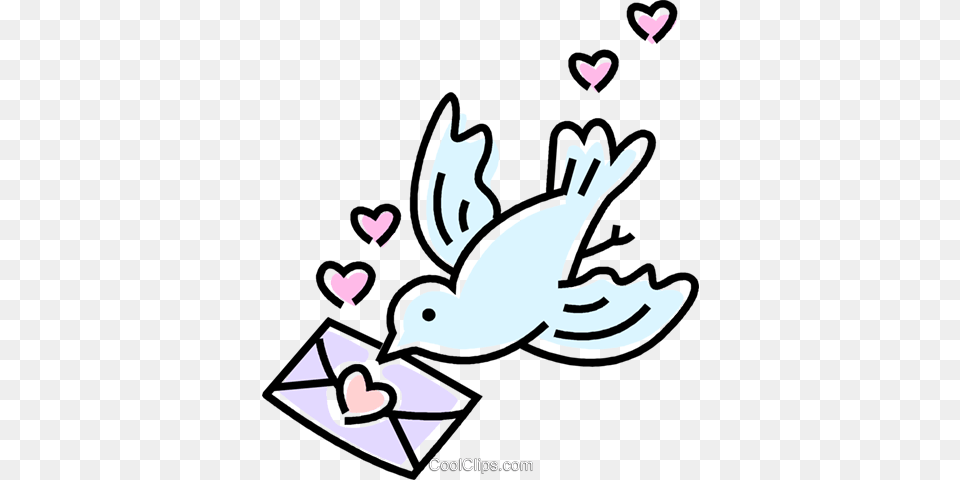 Bird With A Love Letter Royalty Vector Clip Art Illustration, Animal Png Image