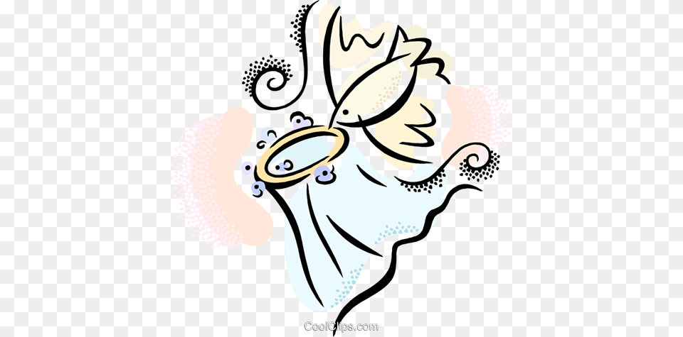 Bird With A Wedding Veil Royalty Vector Clip Art Illustration, Graphics, Baby, Person Free Png Download