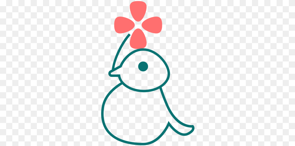 Bird With Flower Line Style Icon Transparent U0026 Svg Circle, Nature, Outdoors, Snow, Snowman Png Image