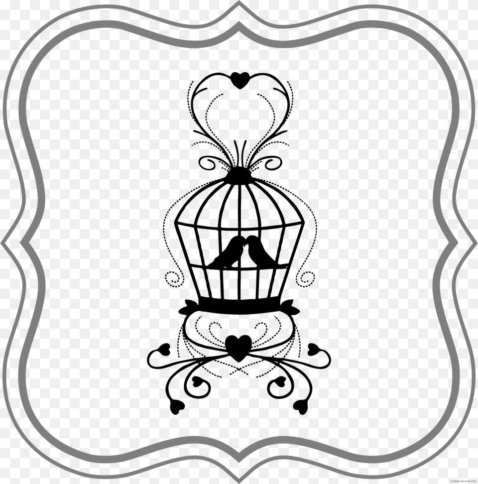 Birdcage Animal Black White Clipart Images Clipartblack Wedding Gift Money Poem, Symbol Free Transparent Png