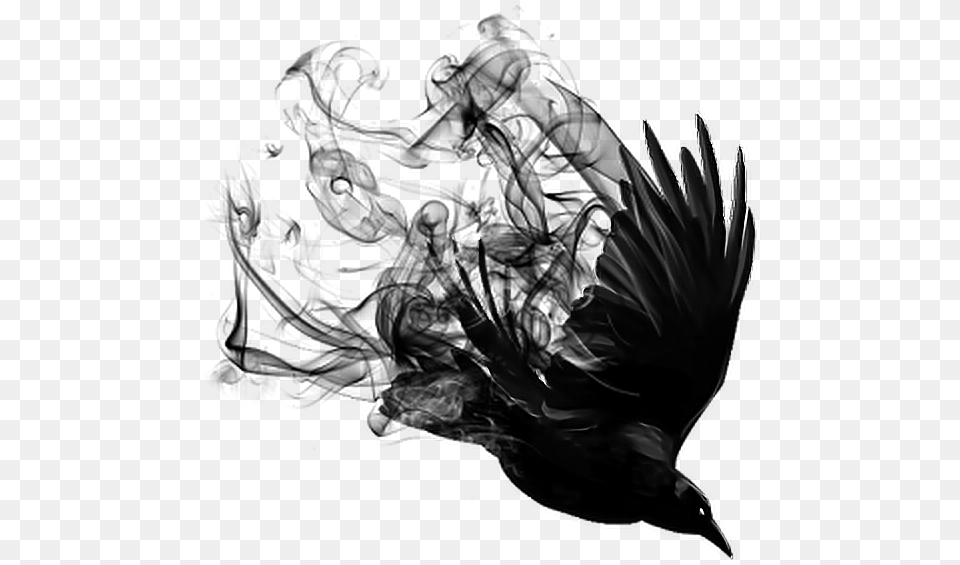 Birdcrowblacksmoke Raven Halloween, Silhouette, Animal, Bird, Blackbird Free Transparent Png