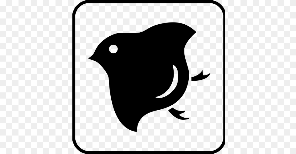 Birdie Silhouette, Gray Png