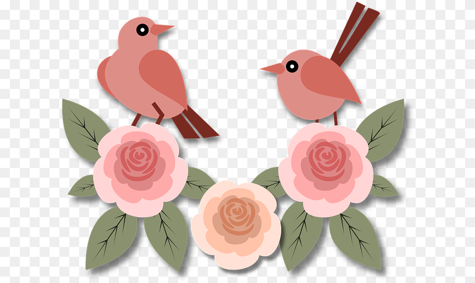 Birds Animals Roses Flowers Floral Vintage Old Flores Vintage, Animal, Bird, Wren Free Png