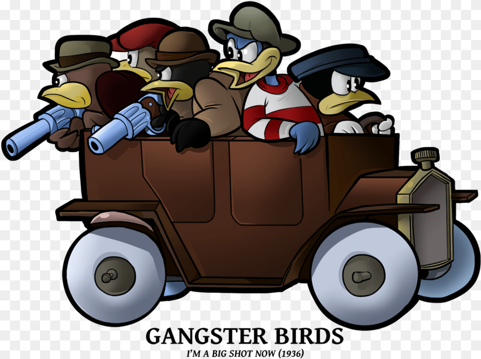 Birds By Boscoloandrea Gangster Car Cartoon, Baby, Person, Transportation, Vehicle Png Image