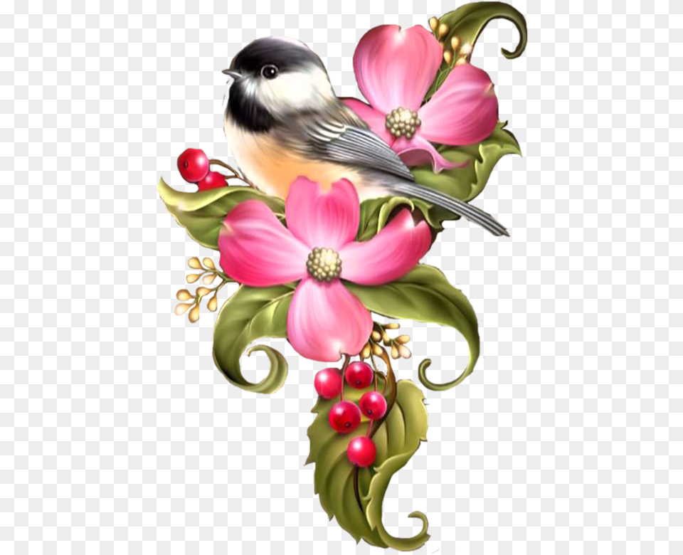 Birds Drawing Color Flower Art Painting Transparent Birds And Flowers, Floral Design, Pattern, Graphics, Animal Png Image