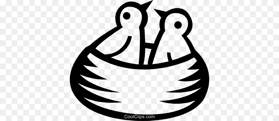 Birds In A Bird Nest Royalty Vector Clip Art Illustration, Animal, Clam, Food, Invertebrate Free Png