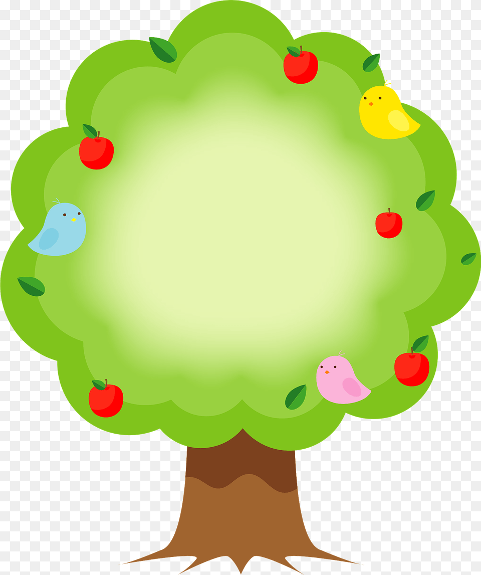 Birds In An Apple Tree Clipart, Green, Art, Graphics, Pattern Free Png