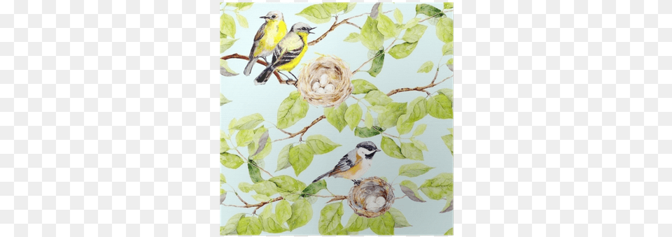 Birds Nest On Branch Saint Priest Canvas Print, Animal, Bird, Finch, Art Free Png Download