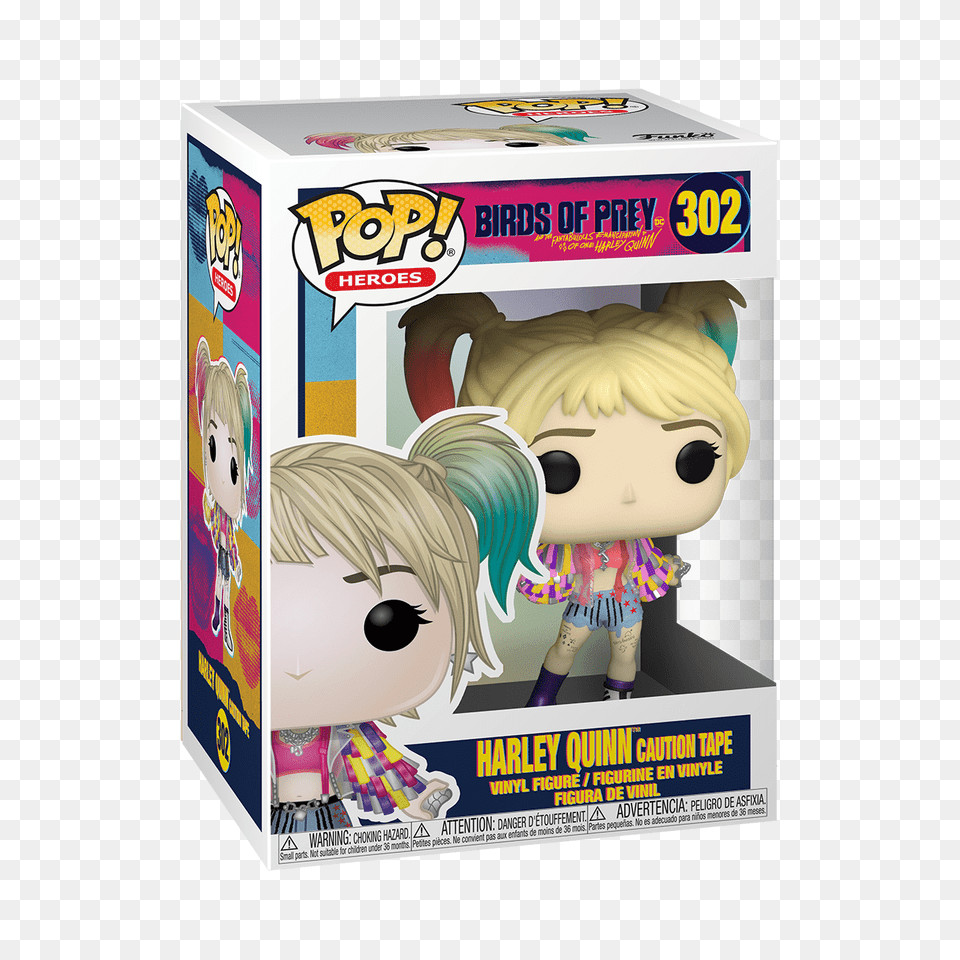 Birds Of Prey Harley Quinn Caution Tape Pop Vinyl Figure Harley Quinn Funko Pop Birds Of Prey, Baby, Person, Adult, Face Free Png