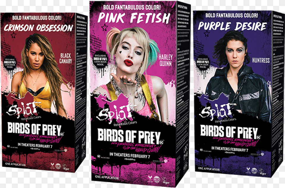 Birds Of Prey Splat Hair Dye, Adult, Advertisement, Female, Person Png Image