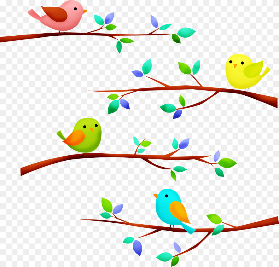 Birds On Tree Branch Clipart Png Image