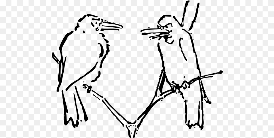 Birds Talking Icons Animals Talking Clipart Black And White, Gray Png Image