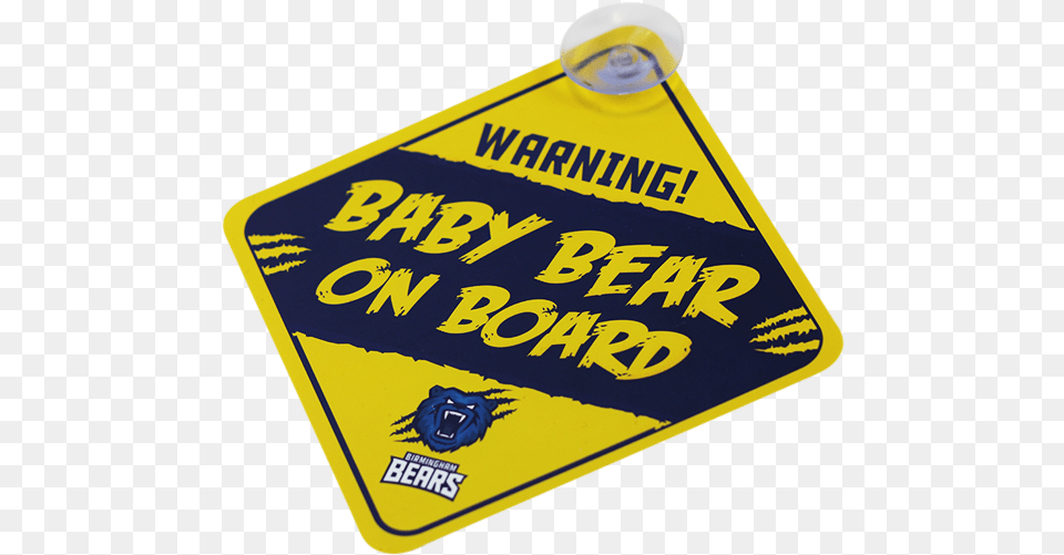 Birmingham Bears Baby On Board Sign Traffic Sign, Symbol, Badge, Logo, Mat Free Png