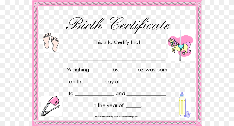 Birth Certificate 1 Image Baby Girl Blank Birth Certificate Free Png Download