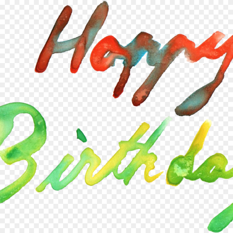 Birthday 5 Happy Birthday Watercolor Portable Network Graphics, Text, Handwriting, Birthday Cake, Cake Free Png