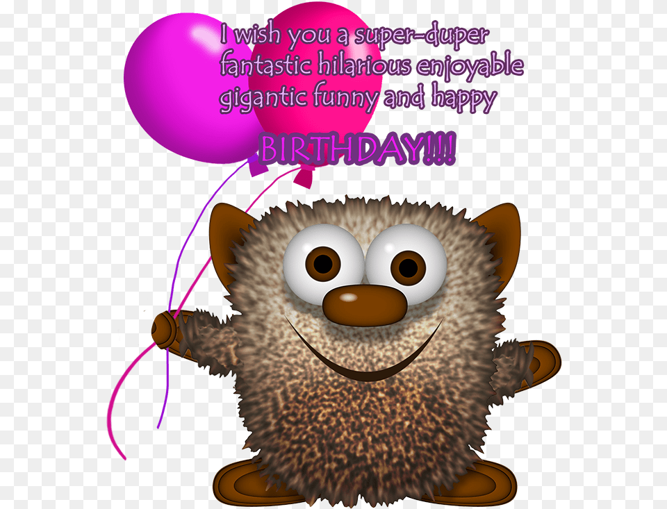 Birthday Art And Graphics Monster Birthda Birthday Funny, Animal, Hedgehog, Mammal, Bird Png Image