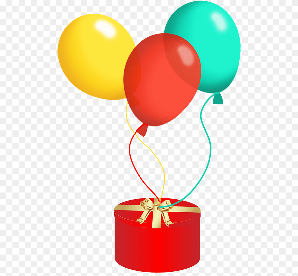 Birthday Balloons And Present Present With Balloon Png
