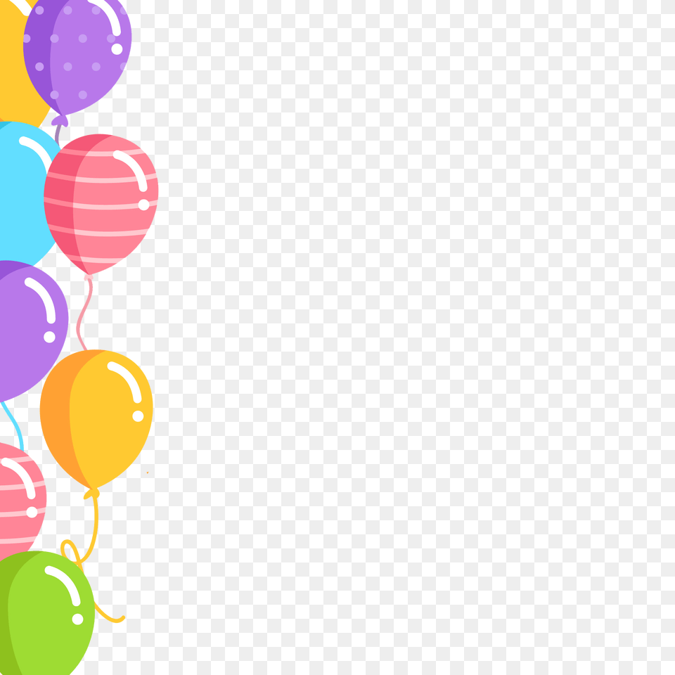 Birthday Balloons Border Vector Clipart, Balloon Free Png